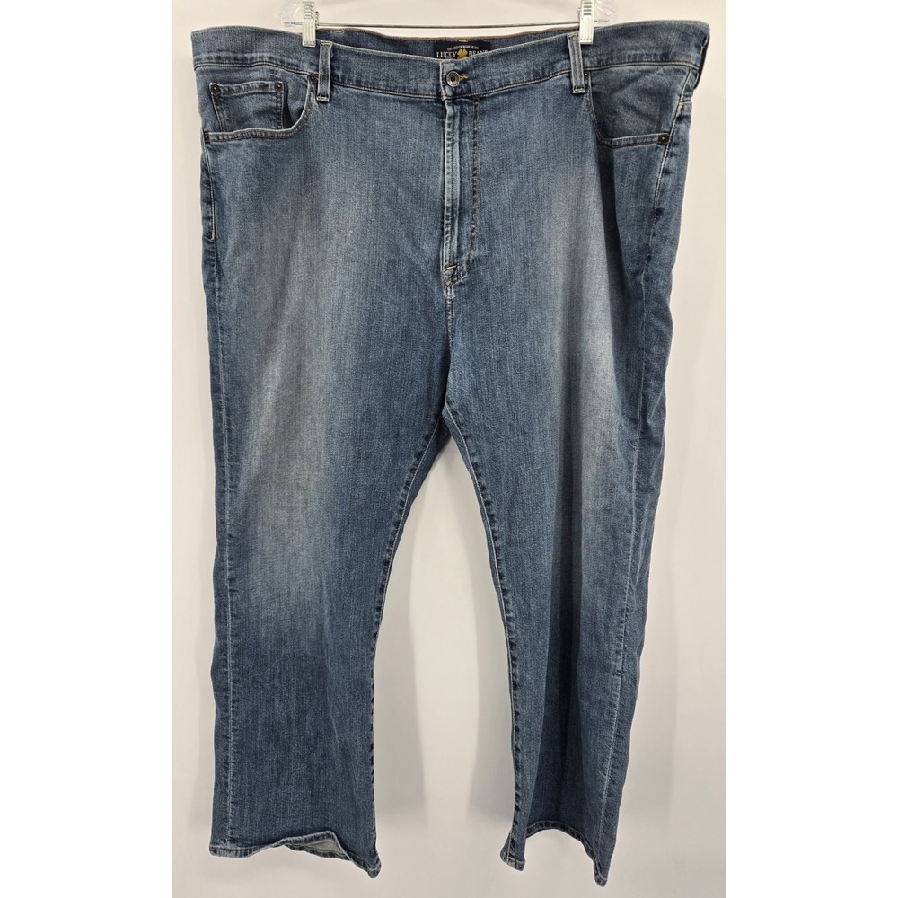 Lucky Brand Jeans Mens 53x29 181 Relaxed Straight Blue Denim‎ Pants Stretch